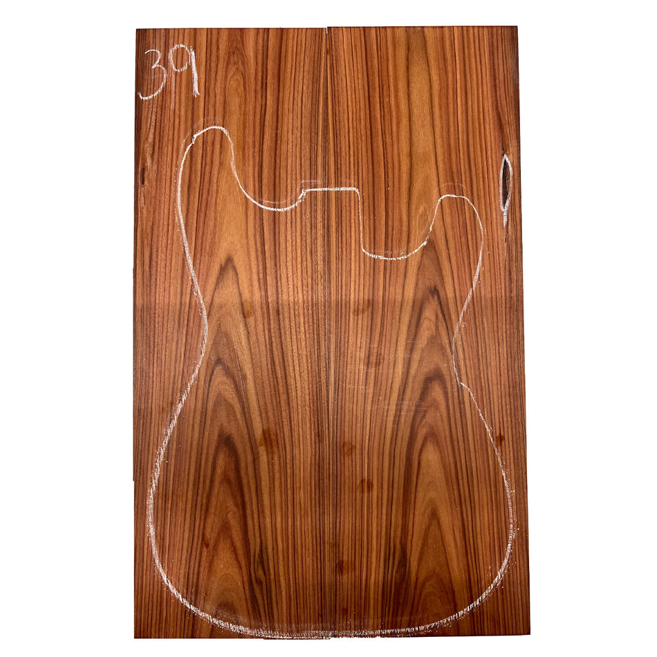 Santos Rosewood/Morado Guitar Drop Tops 21" x 7" x 3/8" #39 - Exotic Wood Zone - Buy online Across USA 