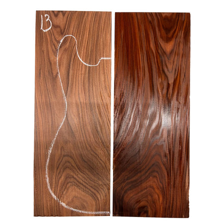 Santos Rosewood/Morado Guitar Drop Tops 21" x 7" x 3/8" #13 - Exotic Wood Zone - Buy online Across USA 