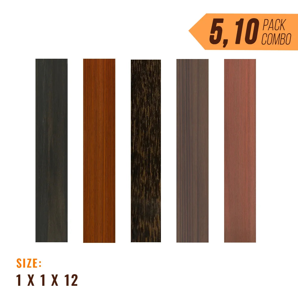Combo Pack of 5, Turning Blanks/Hobbywood Blanks 1” x 1” x 12” (Padauk, Ebony, Bloodwood, Rosewood, Black Palm) - Exotic Wood Zone - Buy online Across USA 