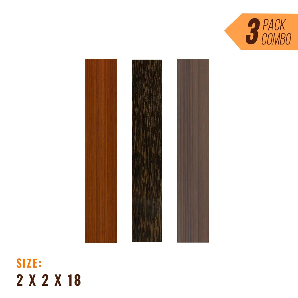 Combo Pack of 3, Turning Blanks 2” x 2” x 18” (Indian Rosewood, Padauk, Black Palm) - Exotic Wood Zone - Buy online Across USA 