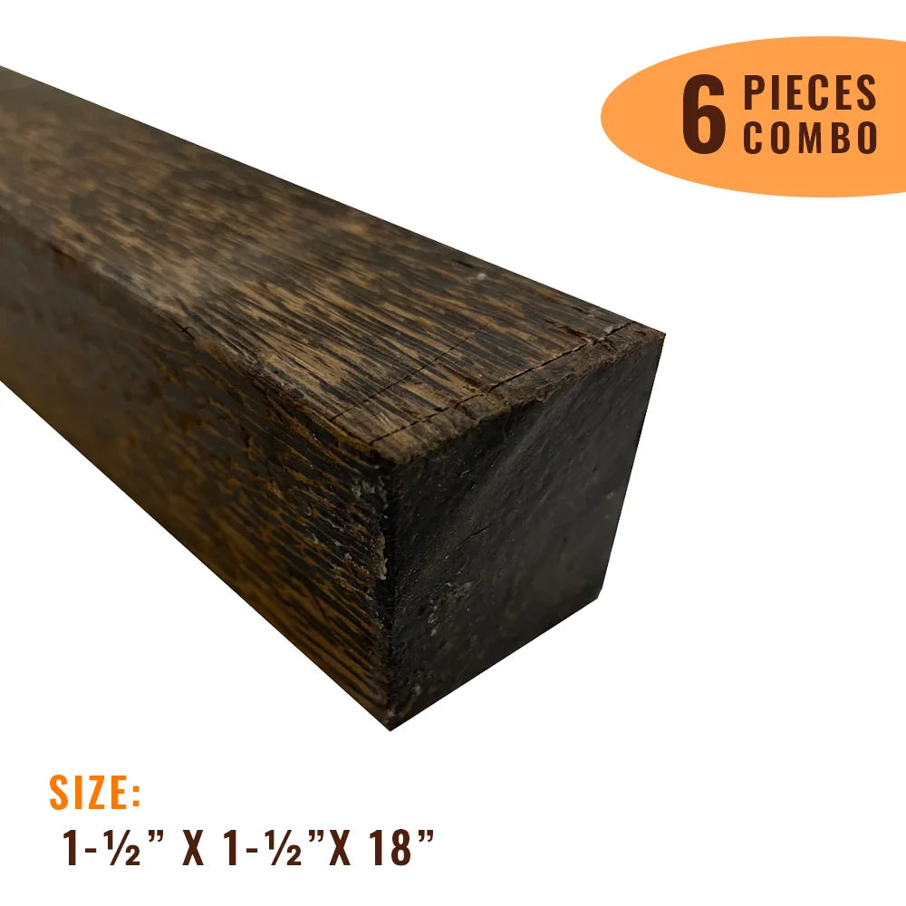 Pack Of 6, Black Palm Turning Wood Blanks 1-1/2&quot; x 1-1/2&quot; x 18&quot; Square Wood Blocks | Free Shipping - Exotic Wood Zone - Buy online Across USA 