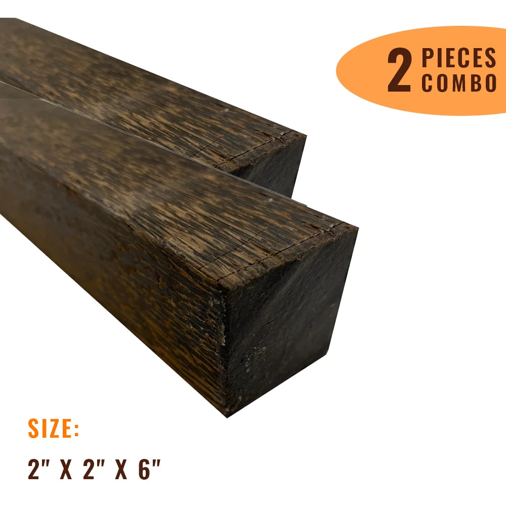 Pack Of 2, Black Palm Turning Square Wood Blanks 6&quot;x2&quot;x2&quot; - Exotic Wood Zone - Buy online Across USA 