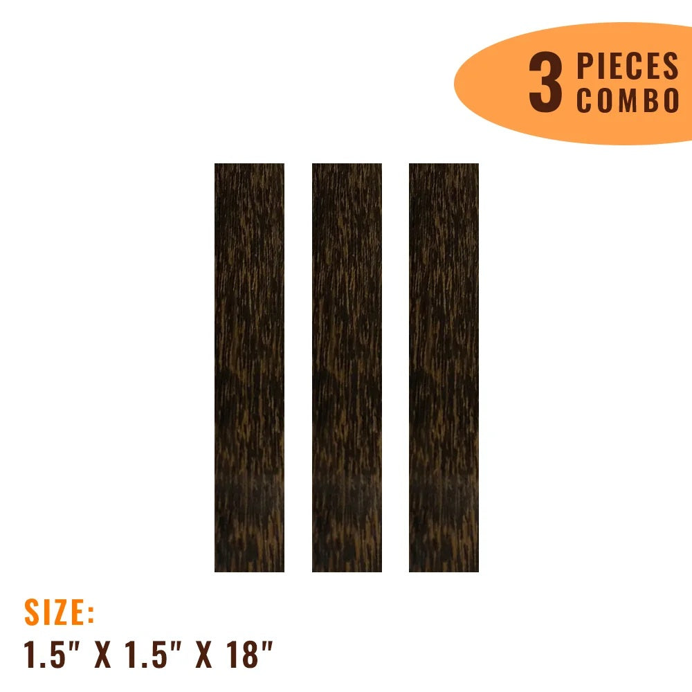 Pack Of 3, Black Palm Turning Wood Blanks 1-1/2&quot; x 1-1/2&quot; x 18&quot; Square Wood Blocks - Exotic Wood Zone - Buy online Across USA 
