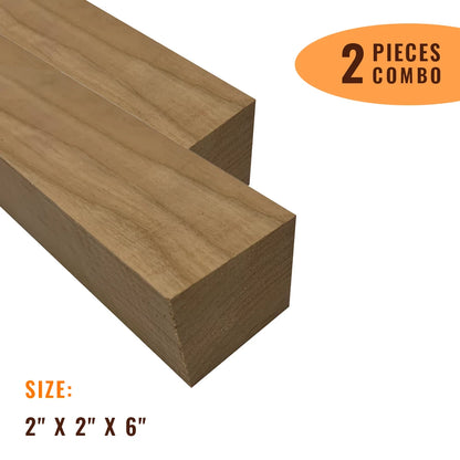 Pack Of 2, Cherry Turning Square Wood Blanks 6&quot;x2&quot;x2&quot; - Exotic Wood Zone - Buy online Across USA 