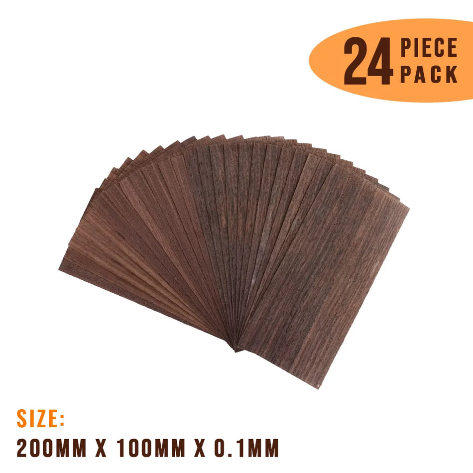 Pack Of 24, East Indian Rosewood Veneer Inlay / Marquetry Pack - Exotic Wood Zone Inlay Wood