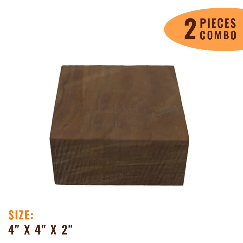 Pack of 2, American Walnut Wood Bowl Blanks 4&quot; x 4&quot; x 2&quot; - Exotic Wood Zone - Buy online Across USA 