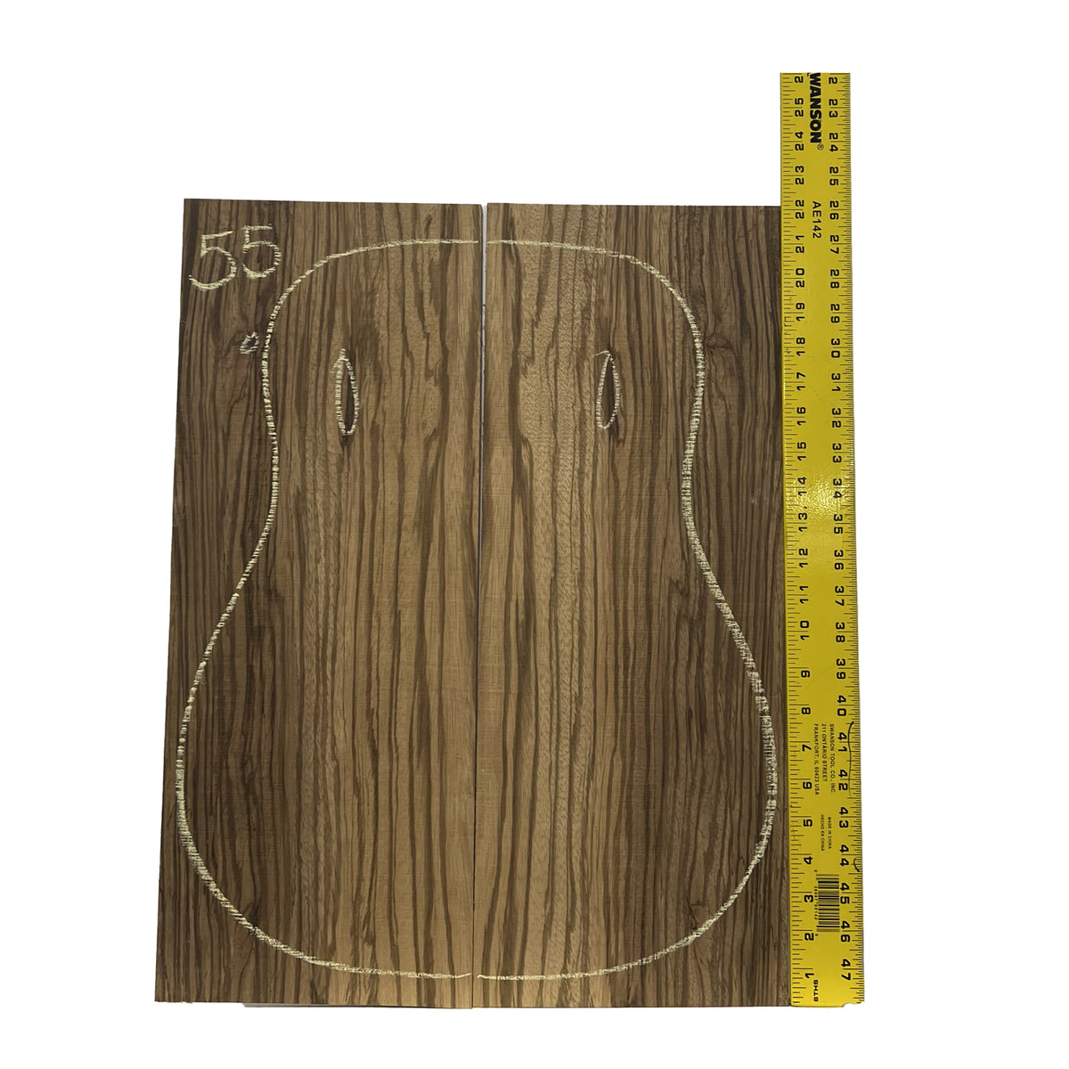 Zebrawood Dreadnought Guitar Back and Side Set #55 - Exotic Wood Zone - Buy online Across USA 