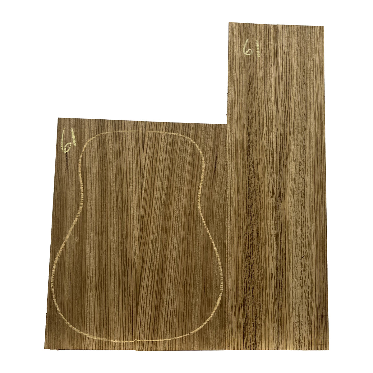 Zebrawood Dreadnought Guitar Back and Side Set #61 - Exotic Wood Zone - Buy online Across USA 