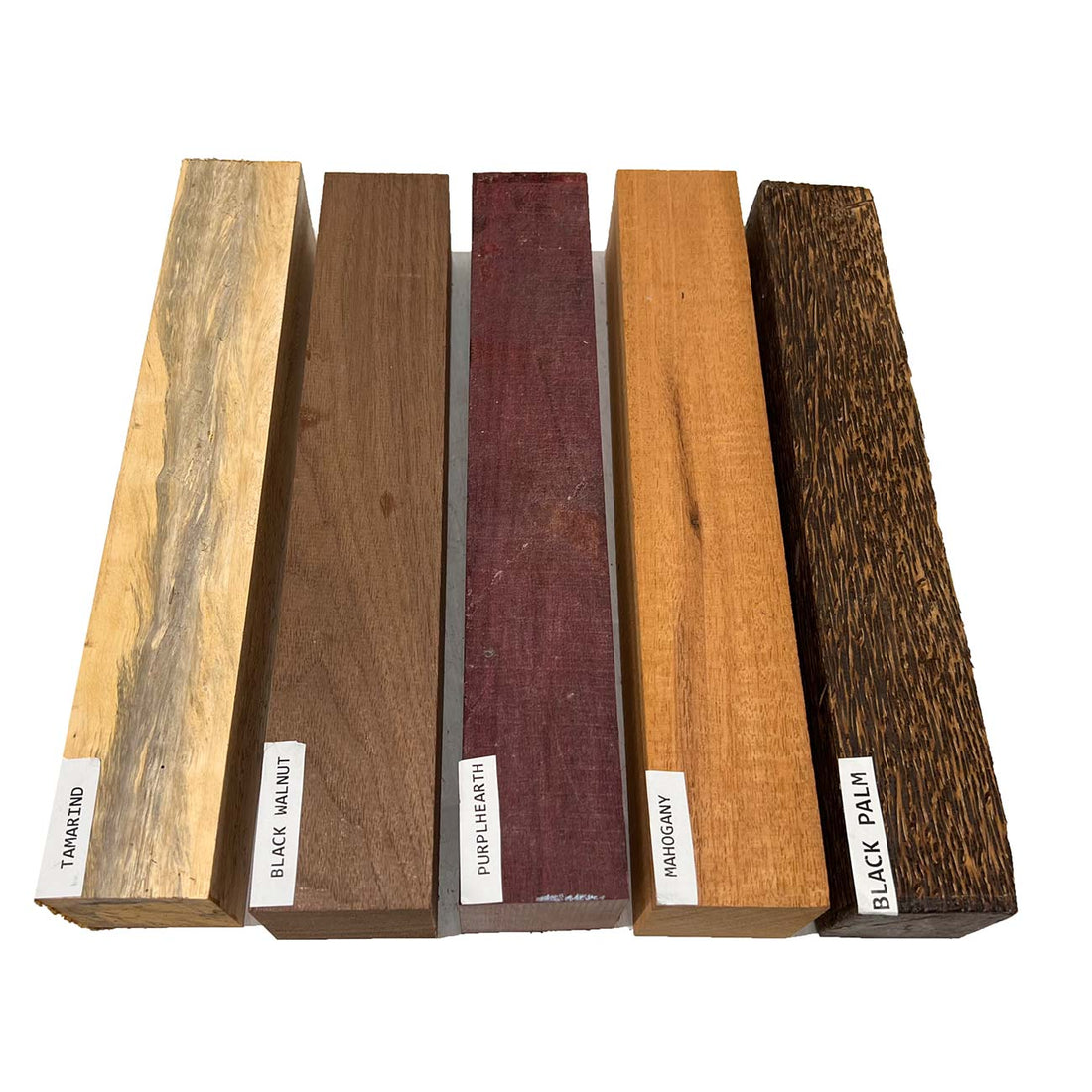 Pack Of 5, Turning Wood Blanks 2&quot; x 2&quot; x 12&quot; | (Tamarind, Black Palm, Mahogany, Purpleheart, Walnut) - Exotic Wood Zone - Buy online Across USA 