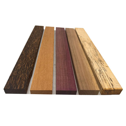 Pack Of 10, Cutting Board Blanks/Lumber Boards 3/4&quot;x2&quot;x18&quot; | (Spalted Tamarind, Mahogany, Black Palm, Purpleheart, Walnut) - Exotic Wood Zone - Buy online Across USA 