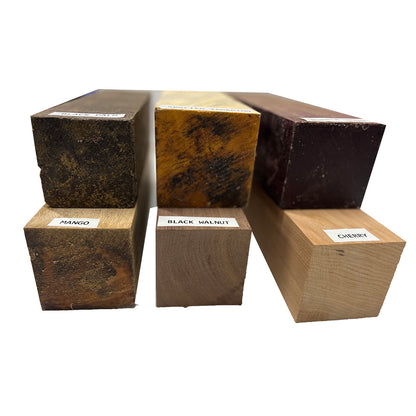 Pack Of 6 Pepper Mill Blanks , 3&quot; x 3&quot; x 12&quot; | ( Purpleheart ,Spalted Tamarind, Mango , Black Palm , Cherry , Walnut) - Exotic Wood Zone - Buy online Across USA 