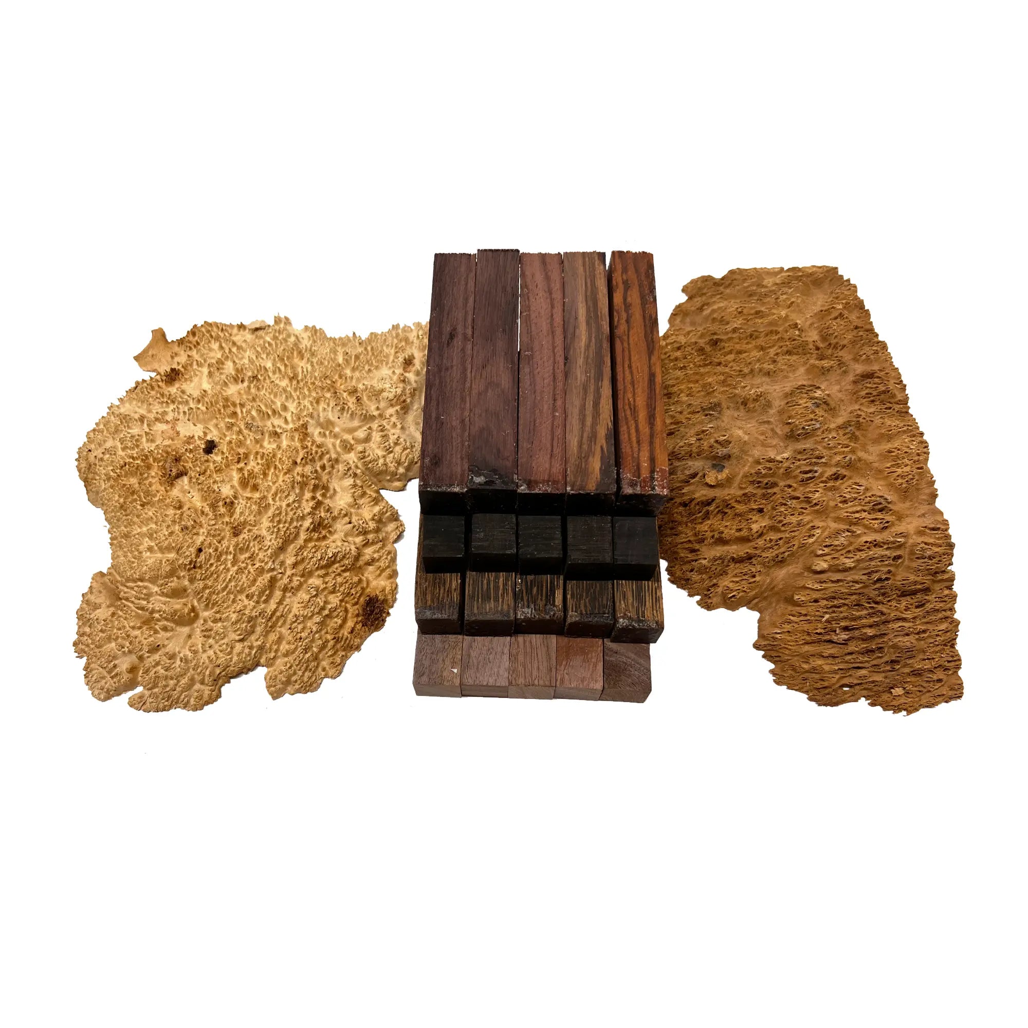 Woodworkers Lunch Box - 20 Pieces Pen Blanks With Burl Cutoffs - Exotic Wood Zone - Buy online Across USA