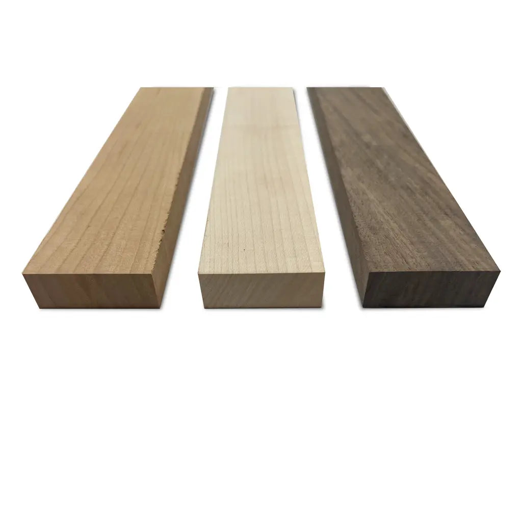 Pack of 18, 3/4” x 2” x 16” Combo of 6 Walnut 6 Cherry and 6 Hard Maple - Exotic Wood Zone - Buy online Across USA 
