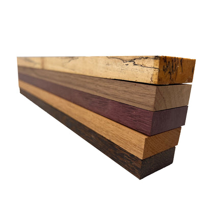 Pack Of 10, Cutting Board Blanks/Lumber Boards 3/4&quot;x2&quot;x18&quot; | (Spalted Tamarind, Mahogany, Black Palm, Purpleheart, Walnut) - Exotic Wood Zone - Buy online Across USA 