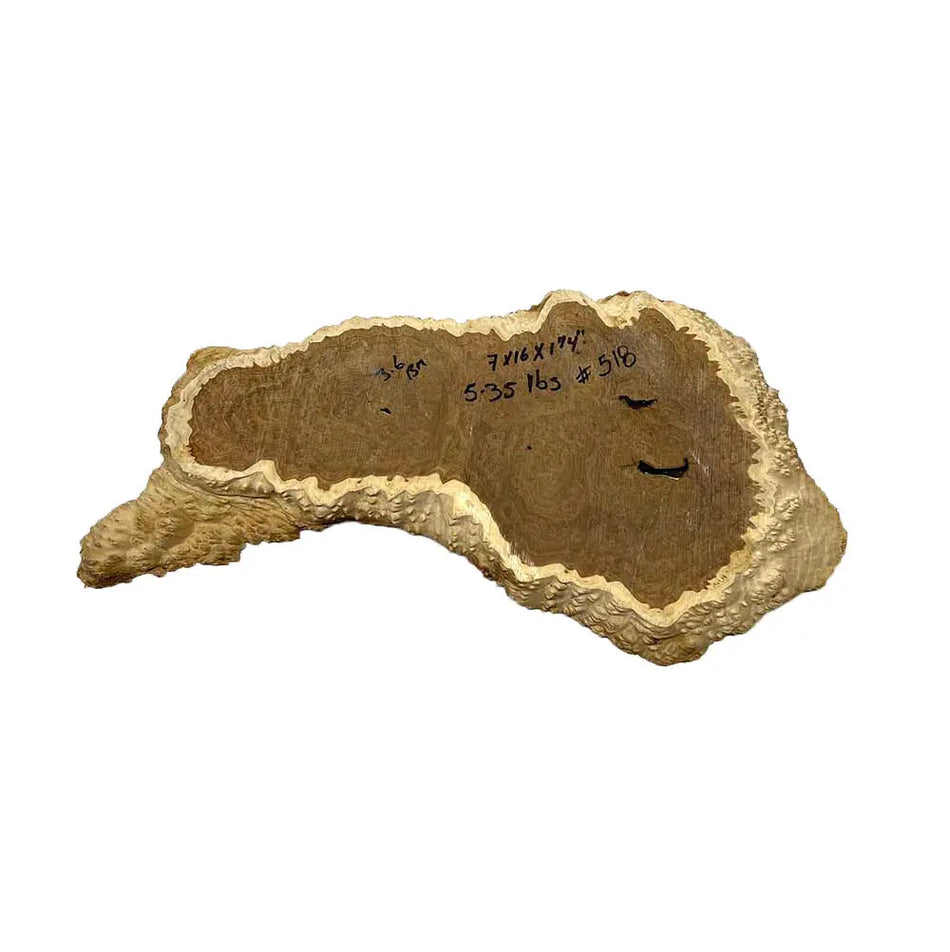 Brown Mallee Burl Cookies 7" x 16" x 1-1/4" , 5.35 lbs |  #518 - Exotic Wood Zone - Buy online Across USA 