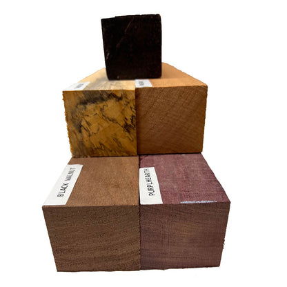 Pack Of 5, Turning Wood Blanks 2&quot; x 2&quot; x 12&quot; | (Tamarind, Black Palm, Mahogany, Purpleheart, Walnut) - Exotic Wood Zone - Buy online Across USA 