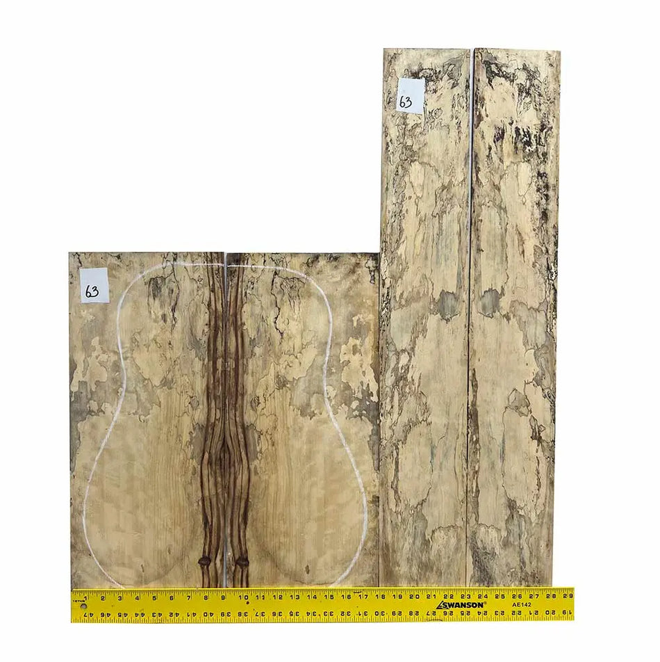 Spalted Tamarind Dreadnought Guitar Back & Side Set Bookmatched #63 - Exotic Wood Zone - Buy online Across USA 