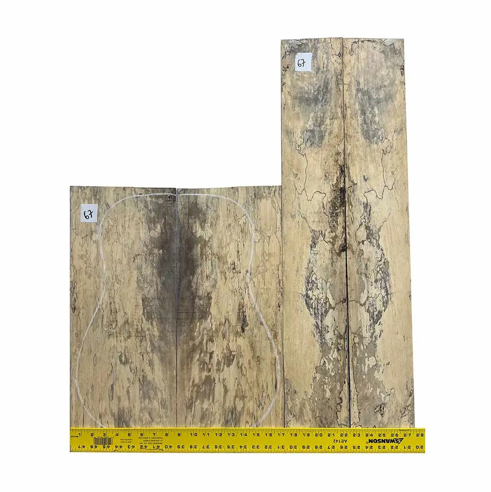 Spalted Tamarind Dreadnought Guitar Back & Side Set Bookmatched #67 - Exotic Wood Zone - Buy online Across USA 