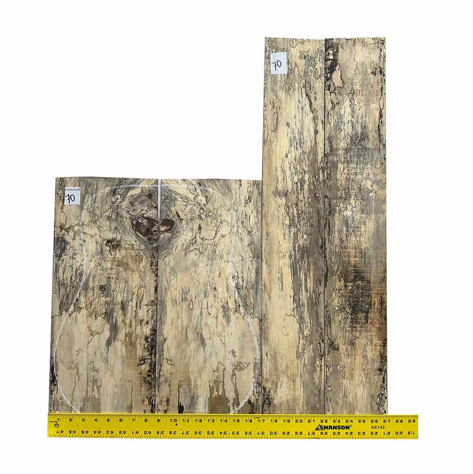 Spalted Tamarind Dreadnought Guitar Back & Side Set Bookmatched #70 - Exotic Wood Zone - Buy online Across USA 