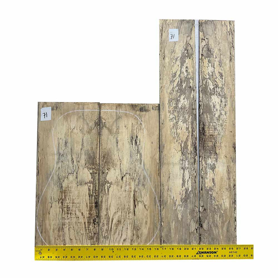 Spalted Tamarind Dreadnought Guitar Back & Side Set Bookmatched #71 - Exotic Wood Zone - Buy online Across USA 