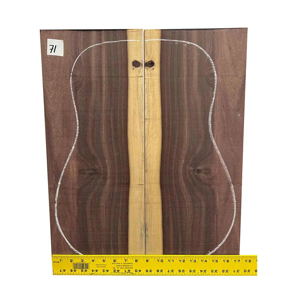 Bi-Color Katalox /Mexican Royal Ebony Dreadnought Guitar Back & Side Set #71 - Exotic Wood Zone - Buy online Across USA 