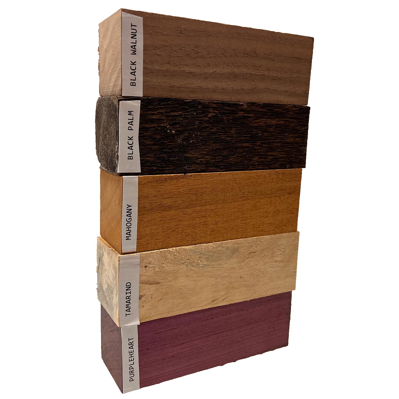 Pack Of 5, Turning Wood Blanks 2&quot; x 2&quot; x 6&quot; | (Tamarind, Black Palm, Mahogany, Purpleheart, Walnut) - Exotic Wood Zone - Buy online Across USA 