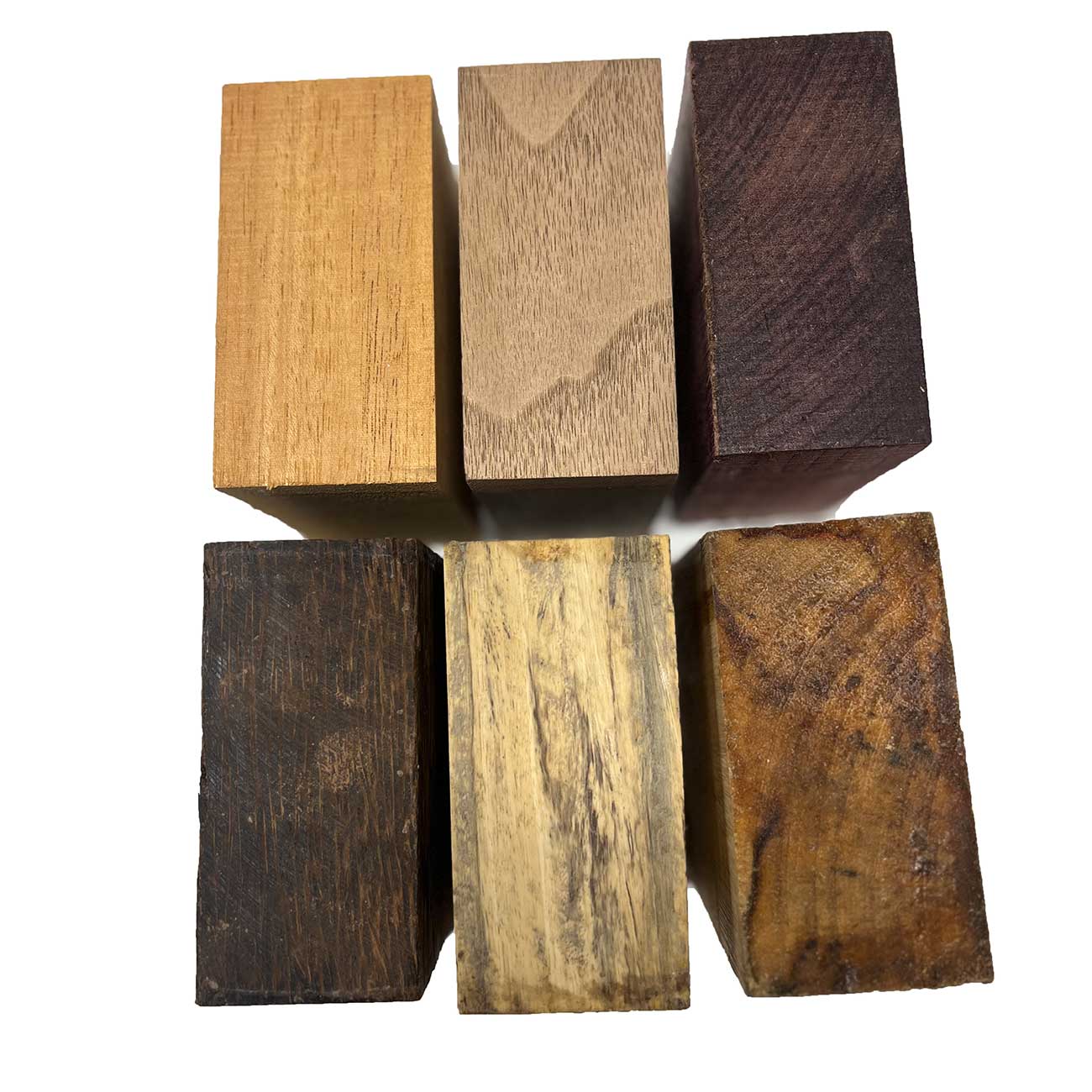 Pack Of 6 Bowl Blanks , 4&quot; x 4&quot; x 2&quot; | ( Mango ,Walnut ,Mahogany , Spalted Tamarind ,Purpleheart , Black Palm ) - Exotic Wood Zone - Buy online Across USA 