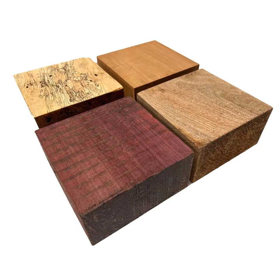 Pack Of 4, Bowl Blanks 6" x 6" x 3" | (Tamarind, Mango, Mahogany, Purpleheart) - Exotic Wood Zone - Buy online Across USA 