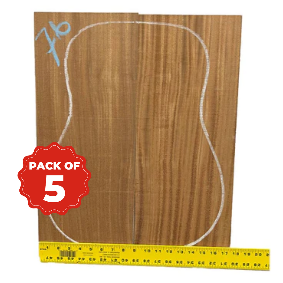 Lot of 5 , African Mahogany Guitar Classical Back Sets - Exotic Wood Zone - Buy online Across USA 