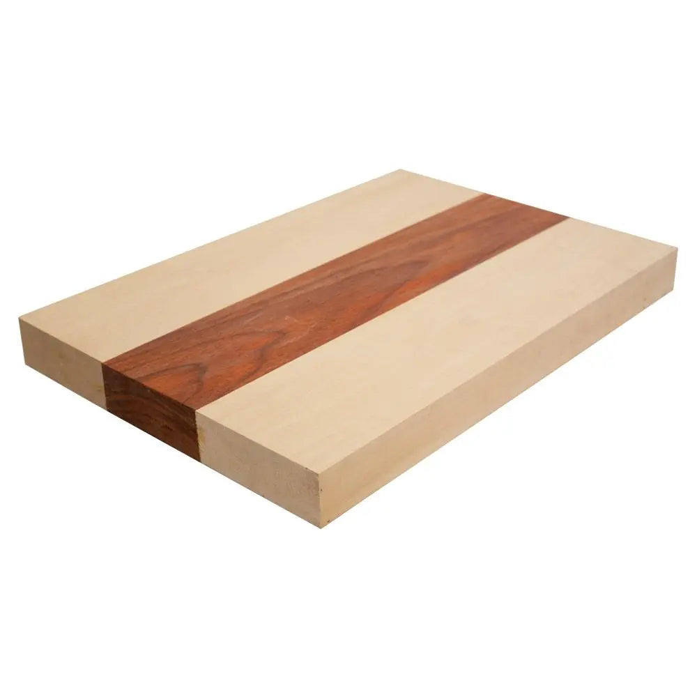 Hard Maple & Padauk Guitar Body Blanks, 3 Pieces Glued- 21" x 14" x 2" - Exotic Wood Zone - Buy online Across USA 