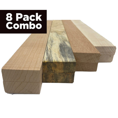 Combo Pack Of 8, 4 Species, Cutting Boards/Thin Dimensional Lumber ( Cherry,Spalted Tamarind,African Mahogany,Hard Maple ) - Exotic Wood Zone - Buy online Across USA 
