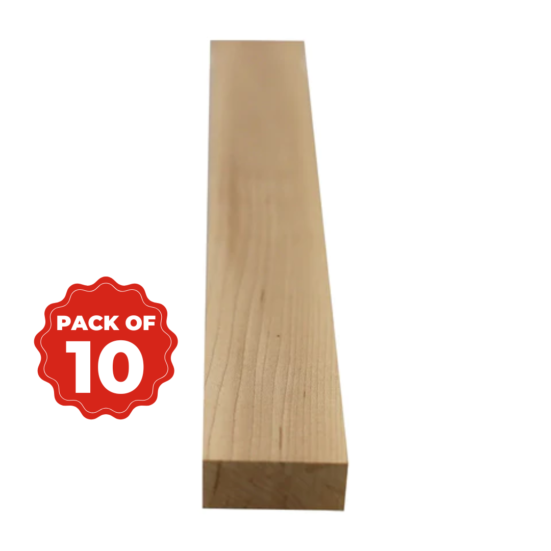 Combo Pack 10, Hard Maple Lumber board - 3/4” x 2” x 24” - Exotic Wood Zone - Buy online Across USA 