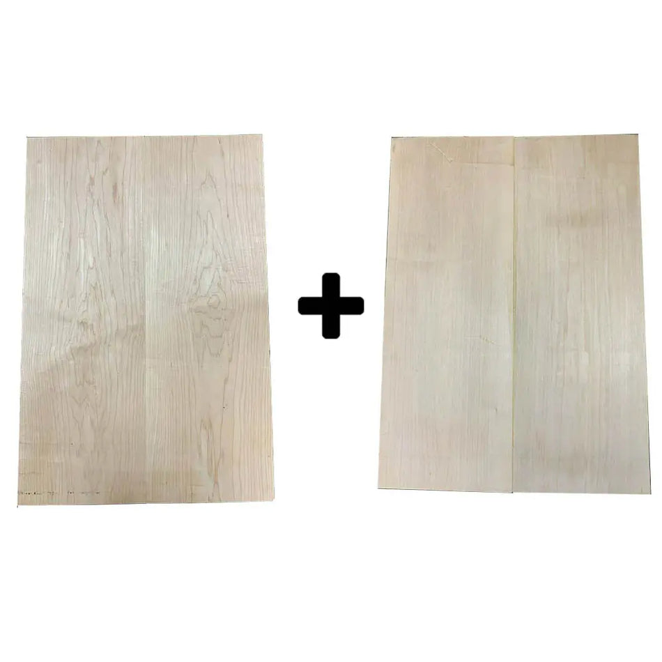 Combo Pack Of Hard Maple and Basswood Electric/Bass Guitar Body Blanks 21" x 14" x 2" - Exotic Wood Zone - Buy online Across USA 