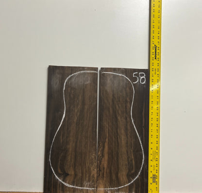 Indian Ebony Dreadnought Guitar Back and Side Set 