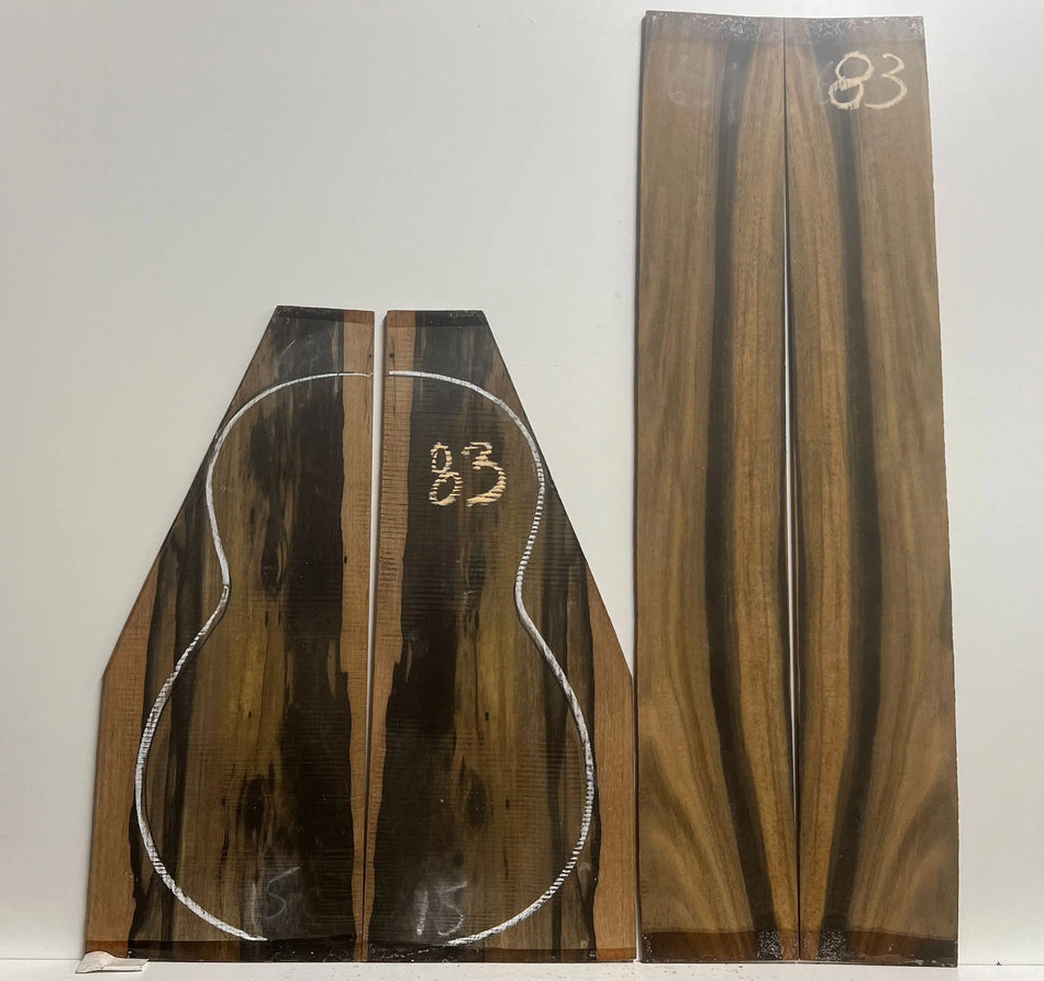 Rare Exotic Palemoon Ebony Classical Guitar Back and Side Set #83 - Exotic Wood Zone - Buy online Across USA 