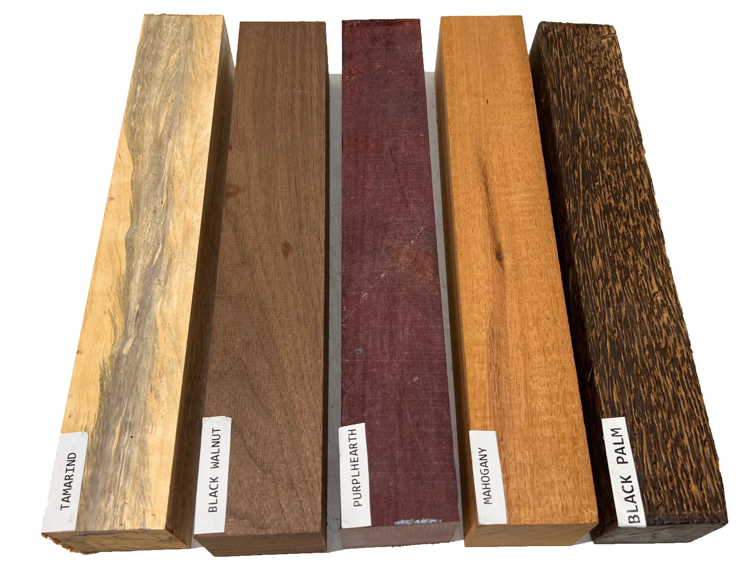 Pack Of 5, Turning Wood Blanks 2&quot; x 2&quot; x 18&quot; | (Tamarind, Black Palm, Mahogany, Purpleheart, Walnut) - Exotic Wood Zone - Buy online Across USA 
