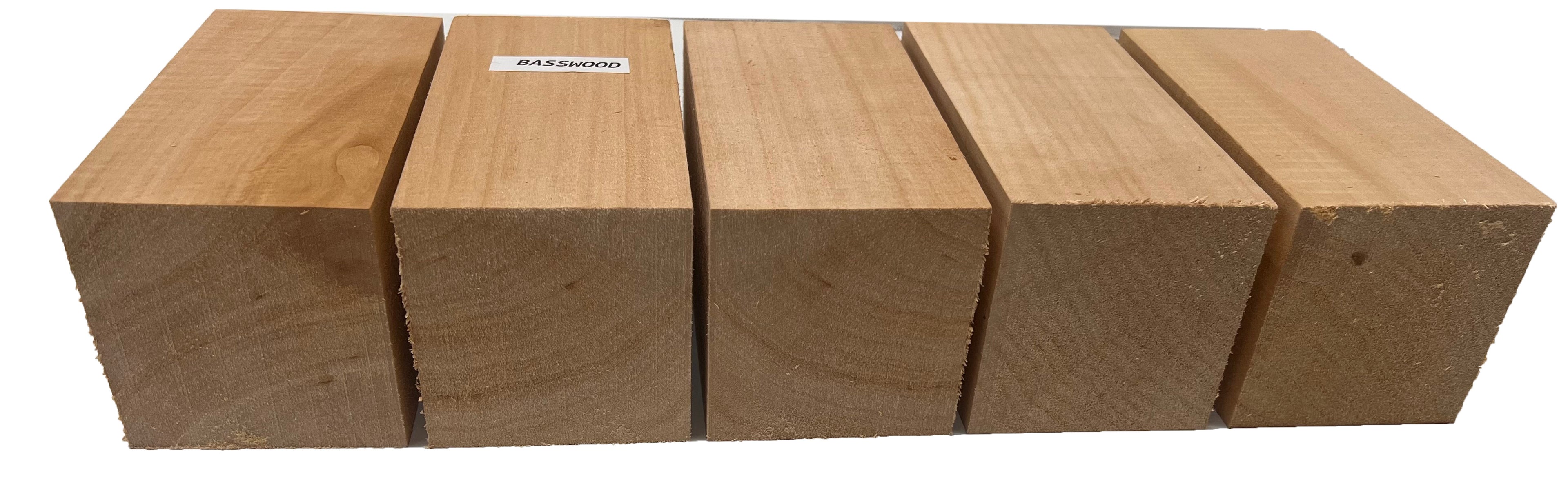 Set of 5, Basswood Carving/Whittling Wood Blanks/Turning Blocks Kit 3&quot; x 3&quot; x 6&quot; - Exotic Wood Zone - Buy online Across USA 