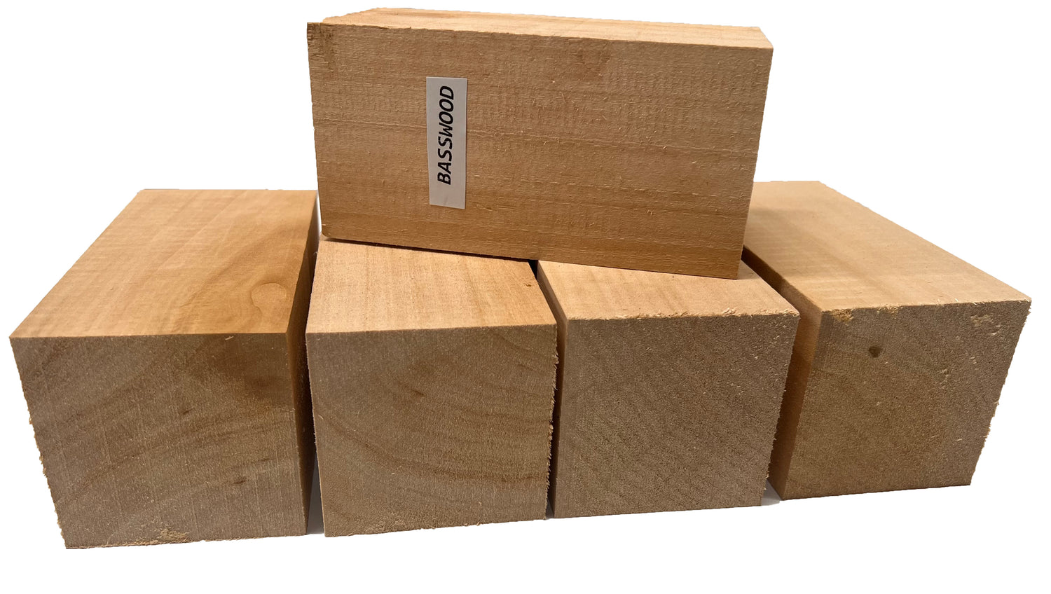 Juego de 5, kit de bloques de torneado/tallado de madera de tilo de 3 x 3  x 6