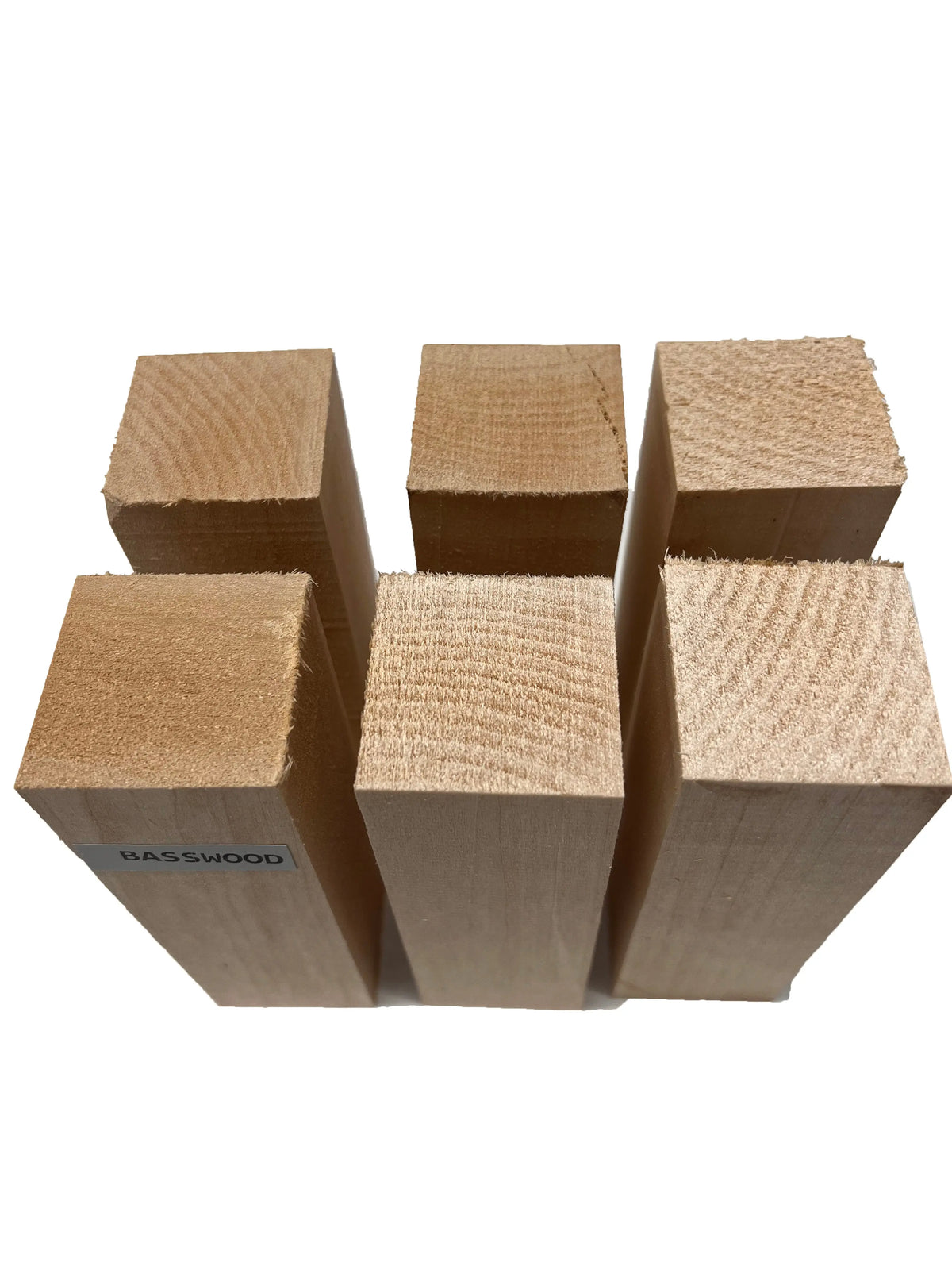 Set of 6, Basswood Carving/Whittling Wood Blanks/Turning Blocks Kit 2" x 2" x 6" - Exotic Wood Zone - Buy online Across USA 