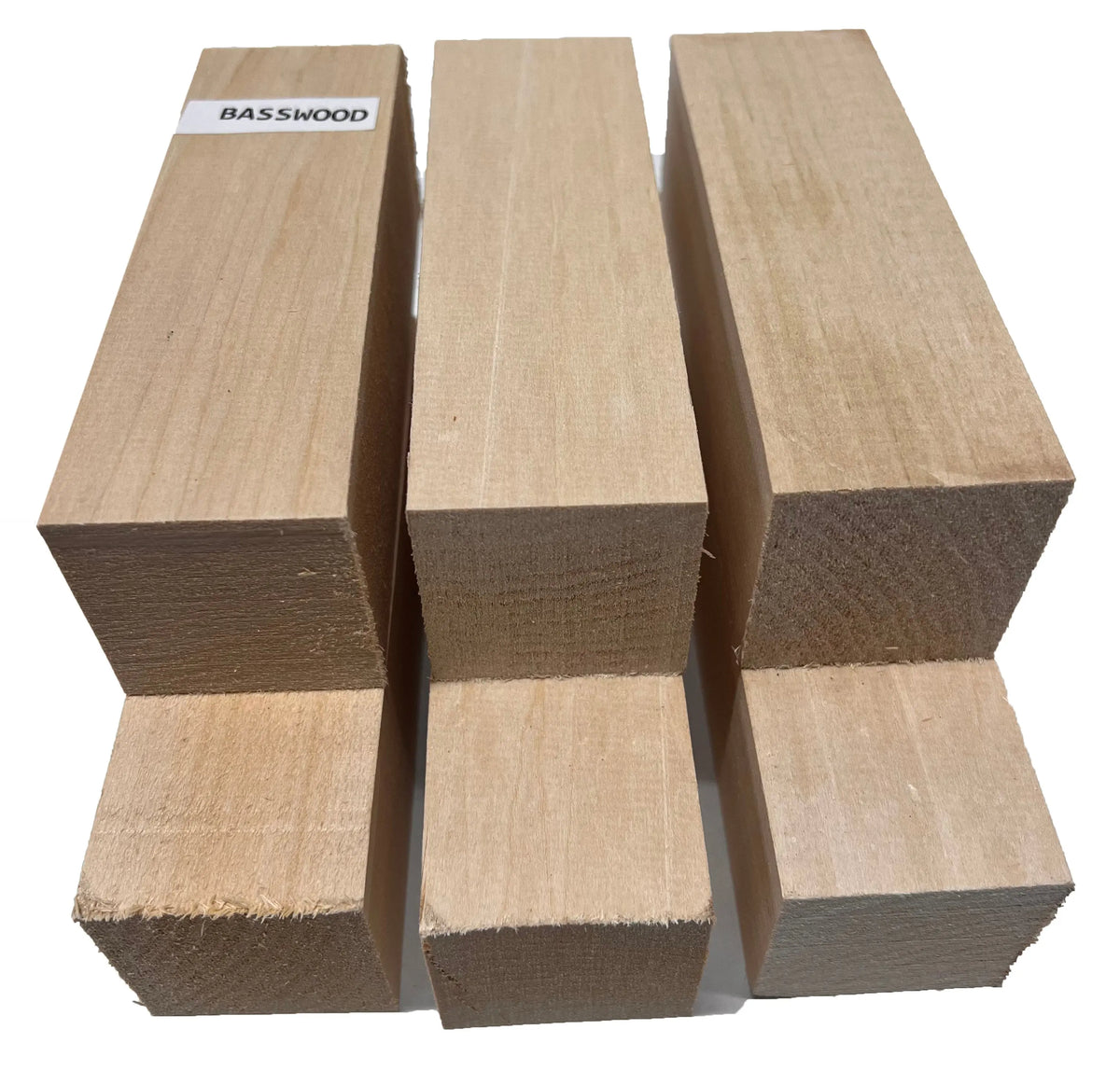 Set of 6, Basswood Carving/Whittling Wood Blanks/Turning Blocks Kit 2" x 2" x 6" - Exotic Wood Zone - Buy online Across USA 