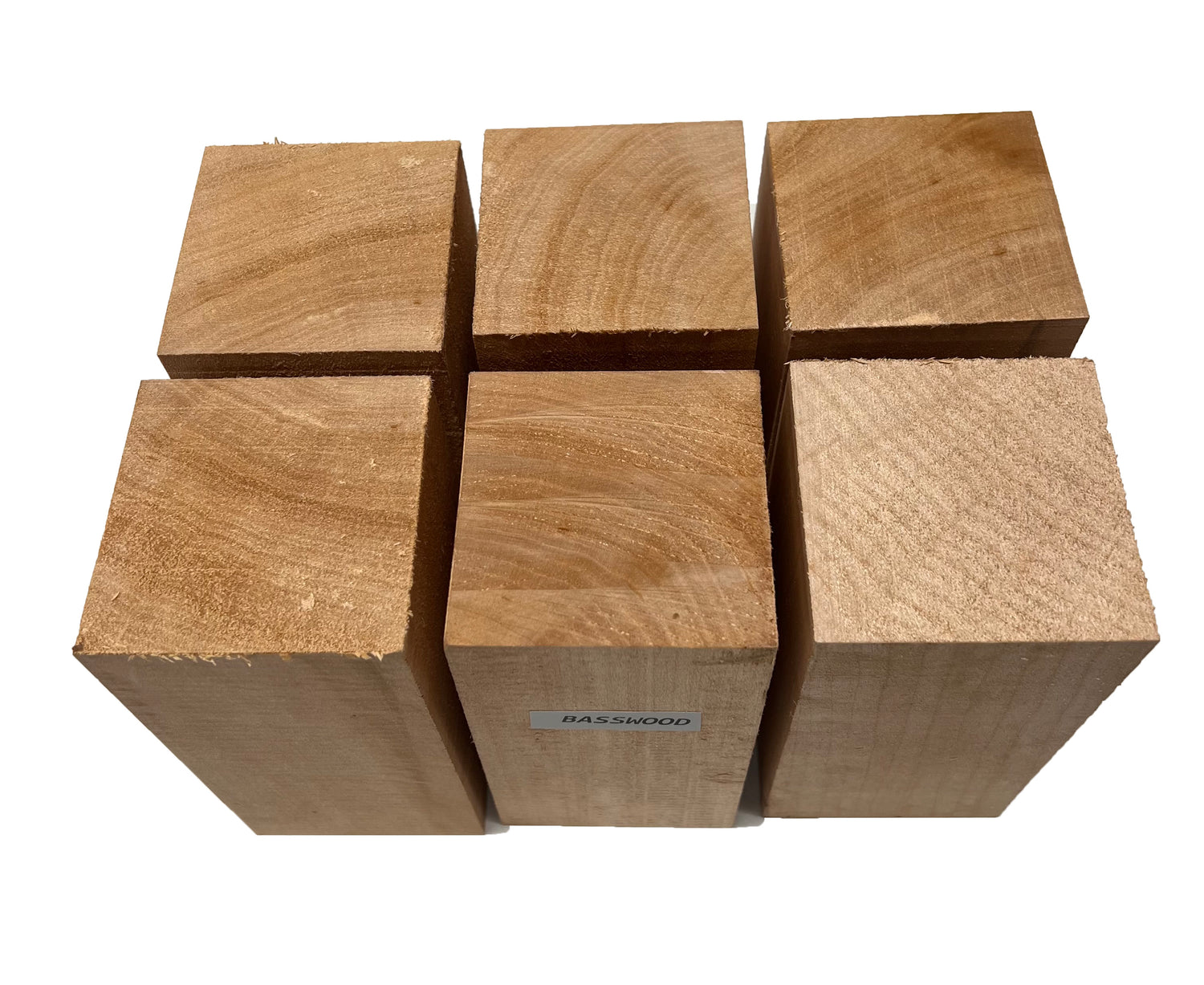 Set of 6, Basswood Carving/Whittling Wood Blanks/Turning Blocks Kit 3&quot; x 3&quot; x 6&quot; - Exotic Wood Zone - Buy online Across USA 