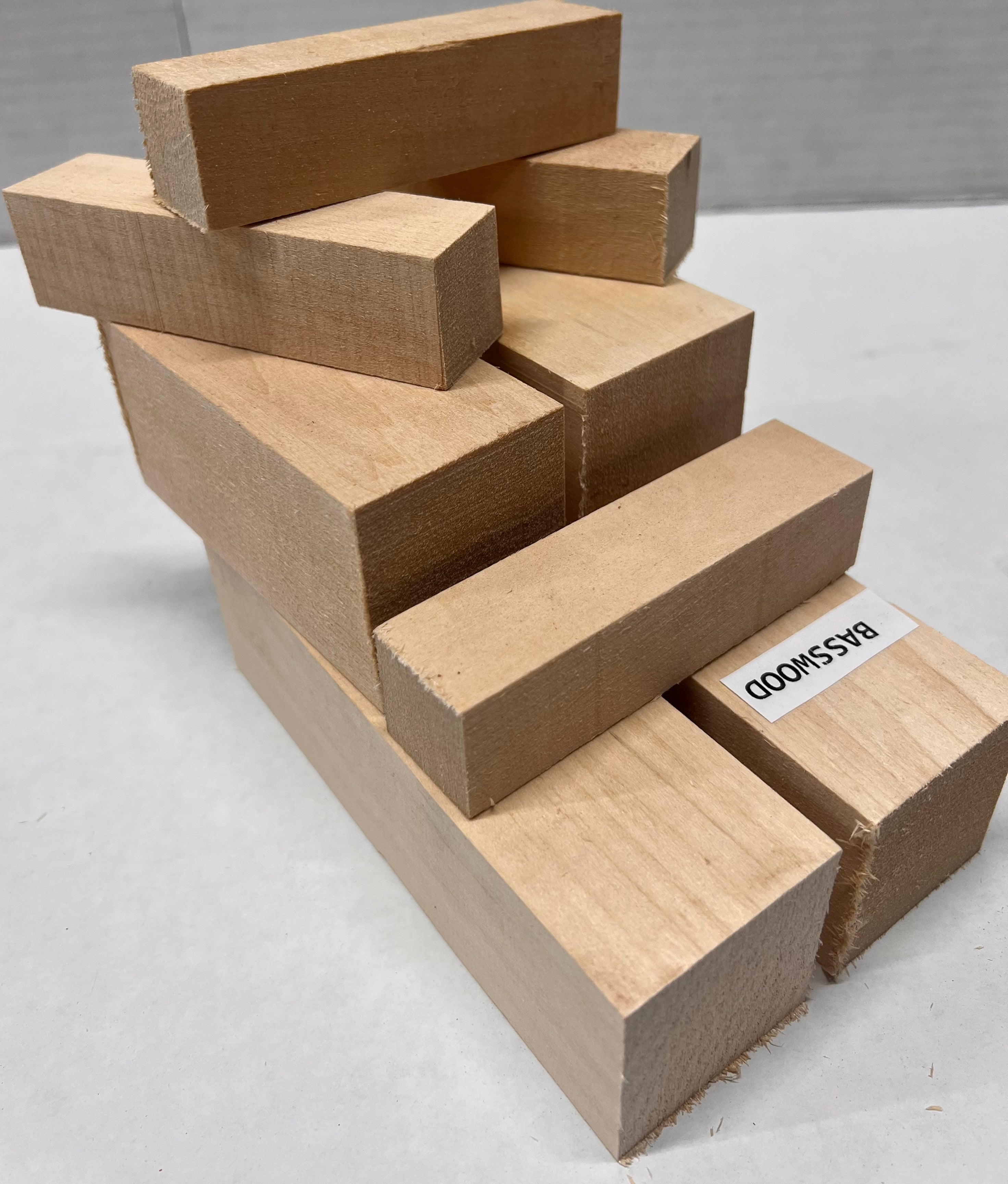 Set of 8, Smooth Carving/Whittling Wood Blocks- Set of Basswood Kit 