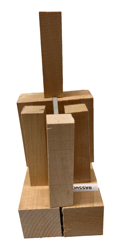 Set of 8, Smooth Carving/Whittling Wood Blocks- Set of Basswood Kit 