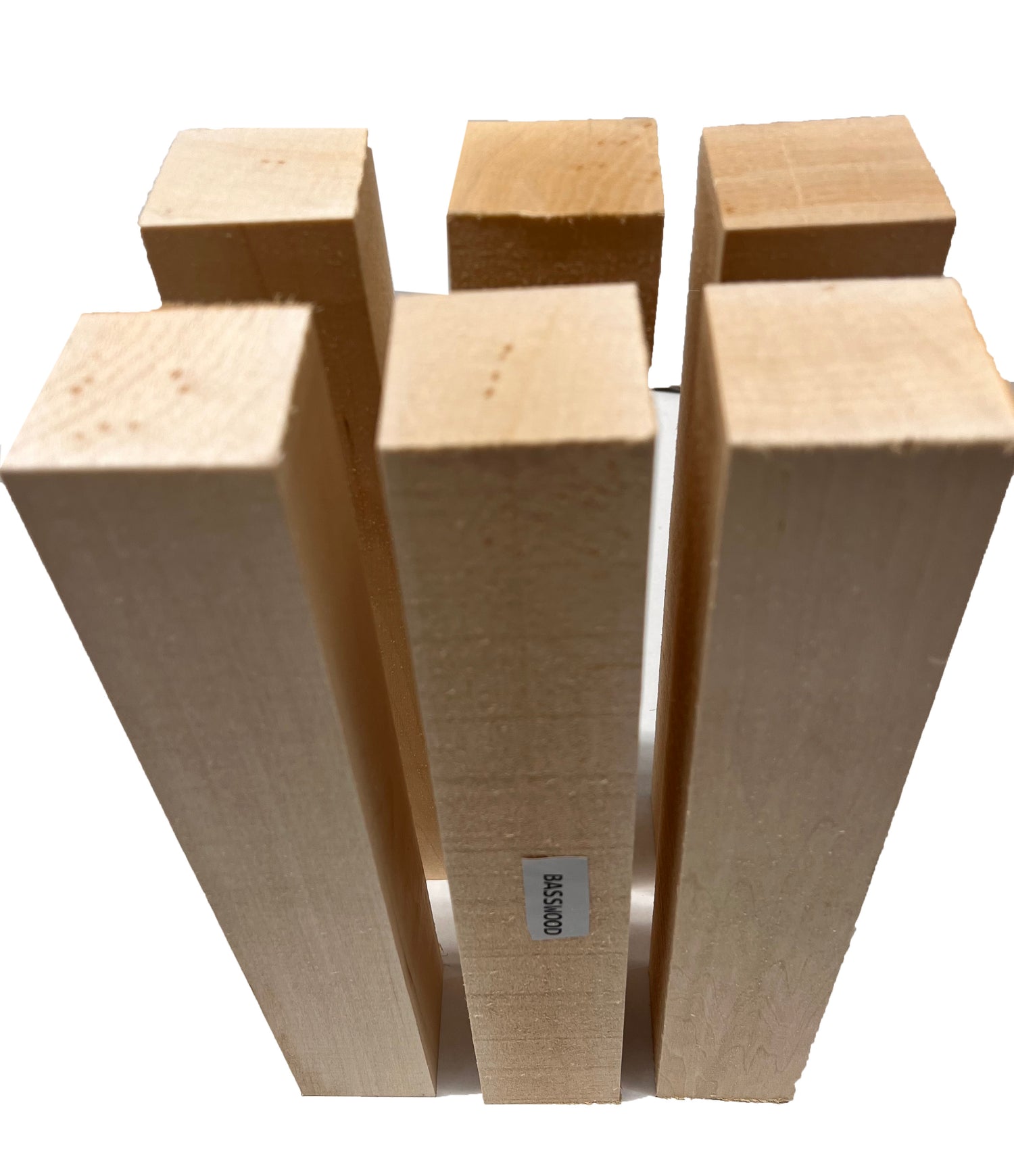 Set of 6, Basswood Carving/Whittling Wood Blanks/Turning Blocks Kit 1-1/2  x 1-1/2 x 6