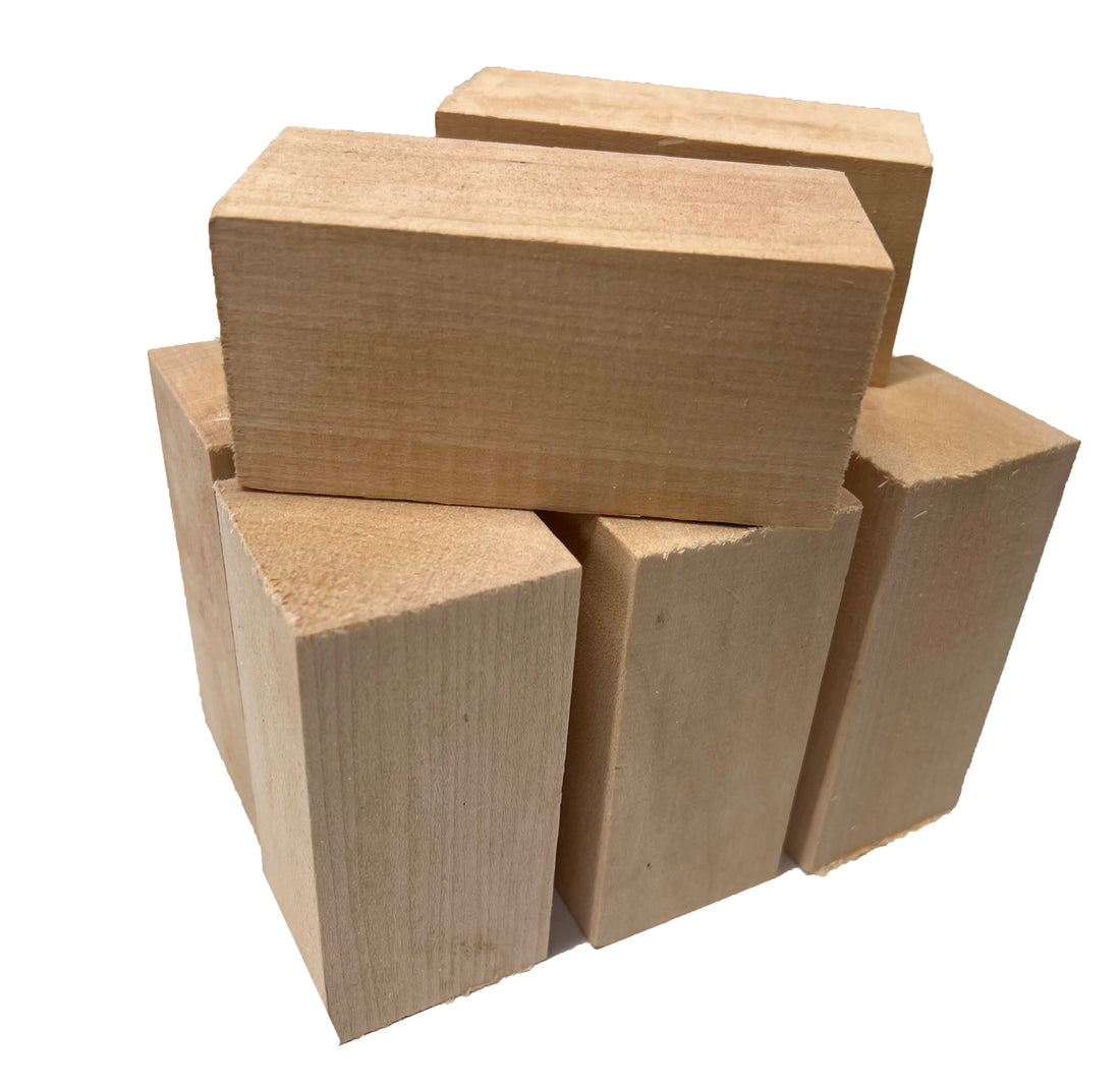 Set of 8, Basswood Carving/Whittling Wood Blanks/Turning Blocks Kit 2&quot; x 2&quot; x 4&quot; - Exotic Wood Zone - Buy online Across USA 