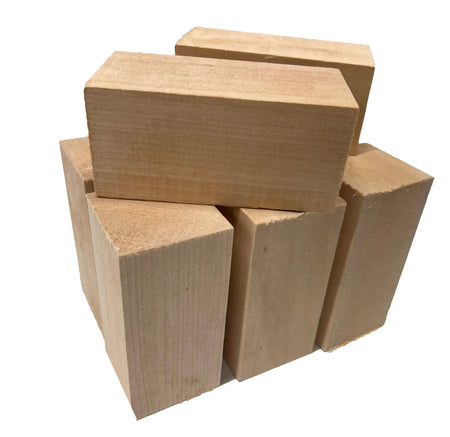 Set of 8, Basswood Carving/Whittling Wood Blanks/Turning Blocks Kit 2" x 2" x 4" - Exotic Wood Zone - Buy online Across USA 