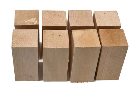 Set of 8, Basswood Carving/Whittling Wood Blanks/Turning Blocks Kit 2" x 2" x 4" - Exotic Wood Zone - Buy online Across USA 