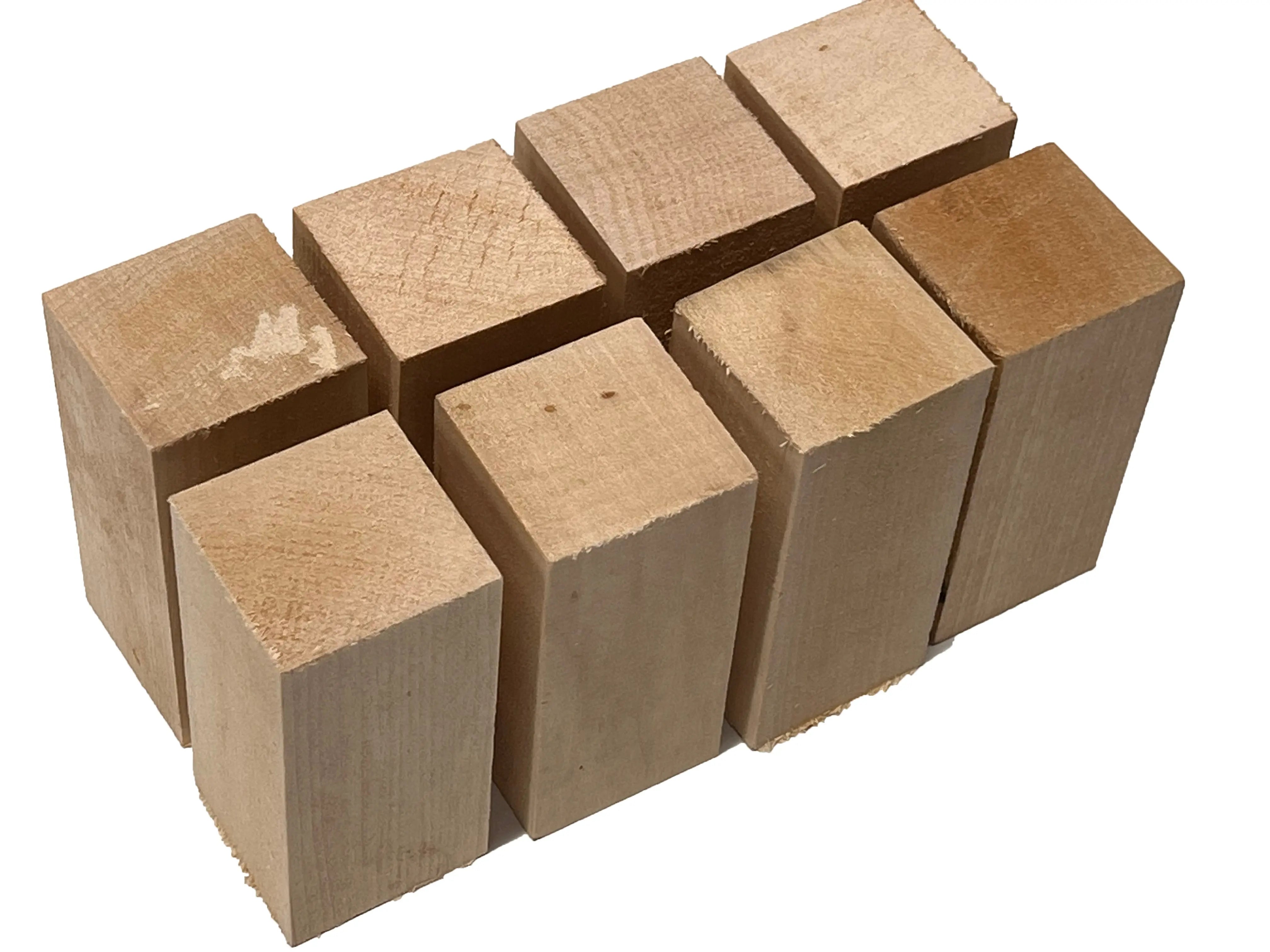 Set of 8, Basswood Carving/Whittling Wood Blanks/Turning Blocks Kit 2" x 2" x 4" - Exotic Wood Zone - Buy online Across USA 