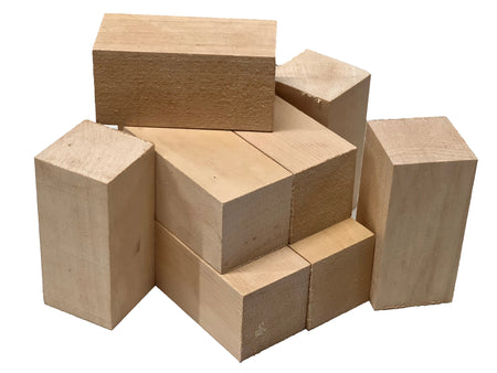 Set of 8, Basswood Carving/Whittling Wood Blanks/Turning Blocks Kit 2" x 2" x 4" - Exotic Wood Zone - Buy online Across USA 