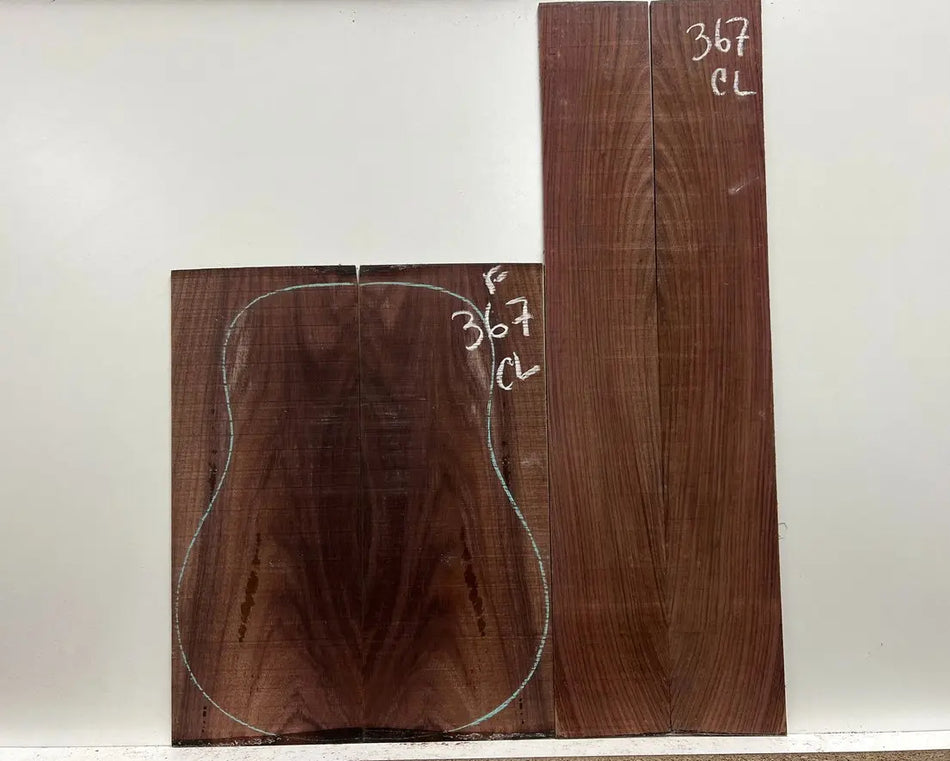 Indian Rosewood Figured Classical Guitar Back and Side Set #367 - Exotic Wood Zone - Buy online Across USA